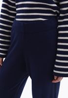 Bayan Mavi Yüksek Bel Wide-Leg Triko Pantolon