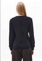 Bayan Siyah Alpaka Karışımlı Kruvaze Kazak