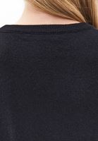 Bayan Siyah Alpaka Karışımlı Kruvaze Kazak