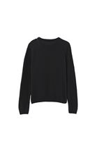 Bayan Siyah Alpaka Karışımlı Kruvaze Kazak