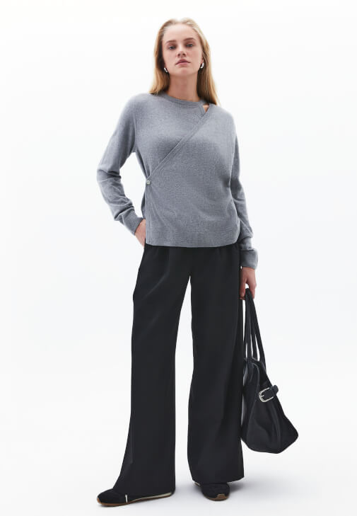 Alpaka Karışımlı Kazak ve Pantolon Kombini