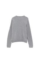 Bayan Gri Alpaka Karışımlı Kruvaze Kazak