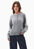 Bayan Gri Alpaka Karışımlı Triko Kazak