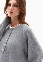 Bayan Gri Alpaka Karışımlı Triko Kazak