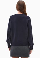 Bayan Lacivert Alpaka Karışımlı Triko Kazak