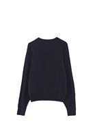 Bayan Lacivert Alpaka Karışımlı Triko Kazak