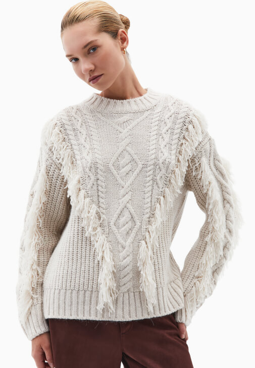 Triko Kazak ve Süet Pantolon Kombini