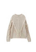 Bayan Krem Püskül Detaylı Triko Kazak