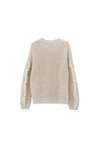 Bayan Krem Püskül Detaylı Triko Kazak