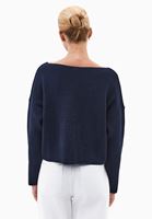 Bayan Lacivert Bot Yaka Triko Kazak