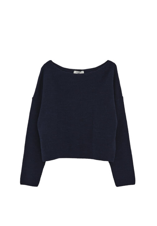 Bot Yaka Kazak ve Bol Paça Pantolon Kombini