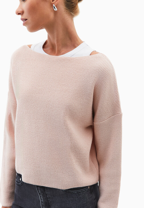 Triko Kazak ve Straight-Fit Denim Pantolon Kombini