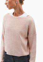 Bayan Pembe Bot Yaka Triko Kazak