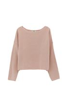 Bayan Pembe Bot Yaka Triko Kazak