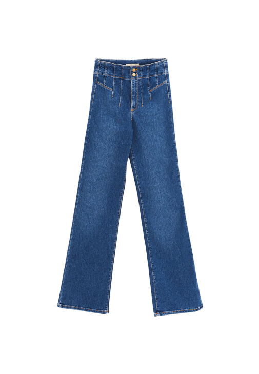 Bootcut Pantolon ve Denim Ceket Kombini