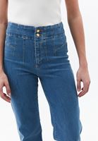 Bayan Mavi Bootcut Denim Pantolon