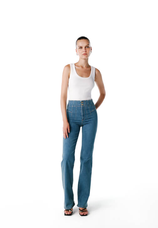  Bootcut Denim Pantolon