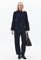 Bayan Lacivert Düğme Detaylı Kazak