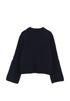 Bayan Lacivert Düğme Detaylı Kazak