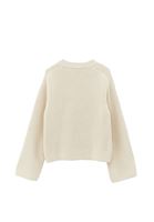 Bayan Krem Düğme Detaylı Kazak