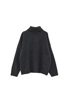 Bayan Füme Yün Karışımlı Balıkçı Yaka Kazak