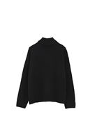 Bayan Siyah Yün Karışımlı Balıkçı Yaka Kazak