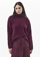 Bayan Mor Yün Karışımlı Balıkçı Yaka Kazak
