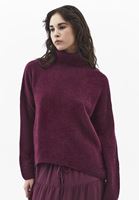 Bayan Mor Yün Karışımlı Balıkçı Yaka Kazak