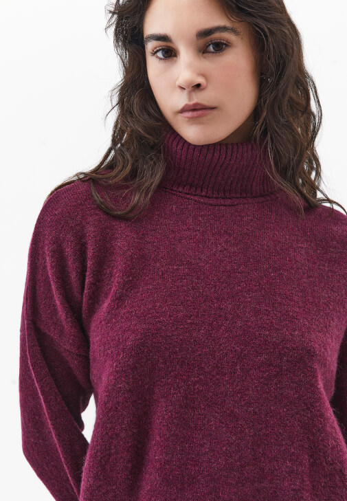 Yünlü Kazak ve Midi Etek Kombini