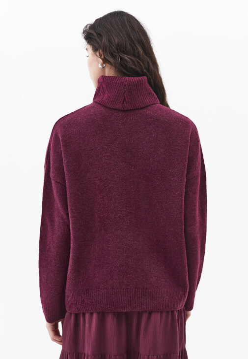 Yünlü Kazak ve Midi Etek Kombini