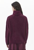 Bayan Mor Yün Karışımlı Balıkçı Yaka Kazak