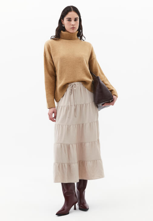 Kazak ve Midi Etek Kombini