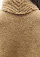 Bayan Bej Yün Karışımlı Balıkçı Yaka Kazak