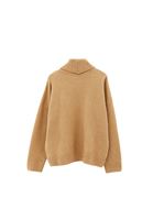 Bayan Bej Yün Karışımlı Balıkçı Yaka Kazak