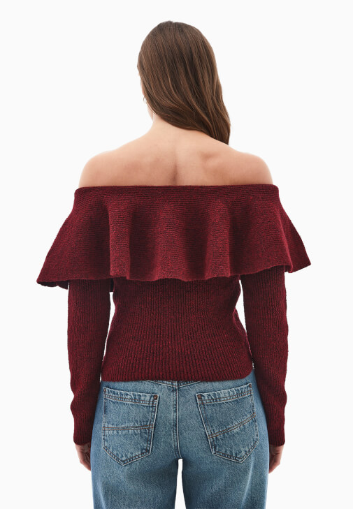 Yün Straplez Kazak ve Wide-Leg Pantolon Kombini