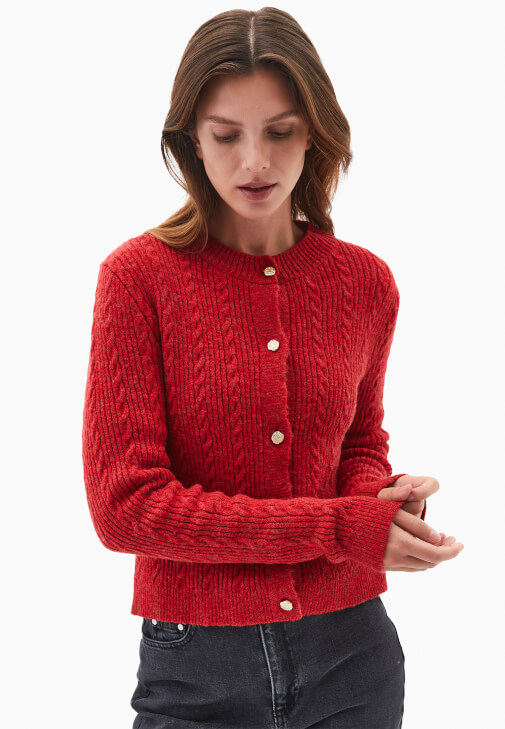 Yün Karışımlı Hırka ve Denim Kombini