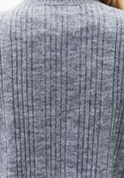 Bayan Gri Yün Karışımlı Düğmeli Hırka