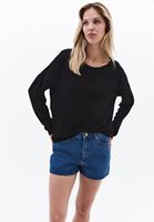 Bayan Siyah Bot Yaka Triko Kazak