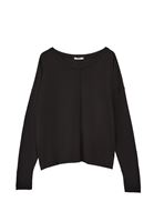 Bayan Siyah Bot Yaka Triko Kazak