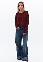 Bayan Bordo Bot Yaka Triko Kazak