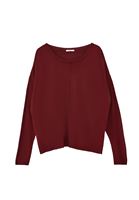 Bayan Bordo Bot Yaka Triko Kazak