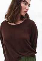 Bayan Kahverengi Bot Yaka Triko Kazak