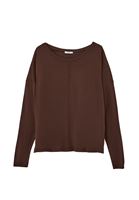 Bayan Kahverengi Bot Yaka Triko Kazak