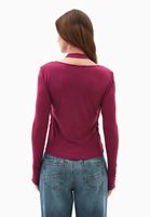 Bayan Bordo Atlet Detaylı Burgulu Tişört