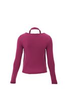 Bayan Bordo Atlet Detaylı Burgulu Tişört