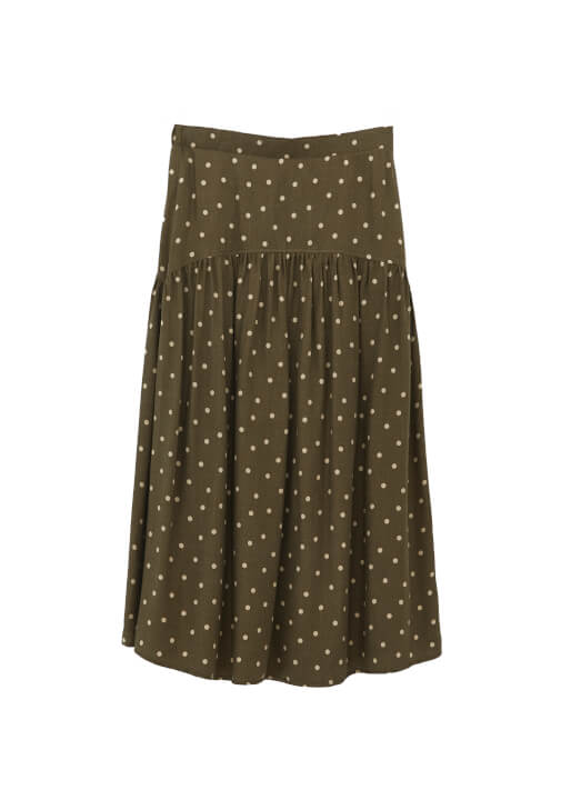 Desenli Etek ve Modal Gömlek Kombini