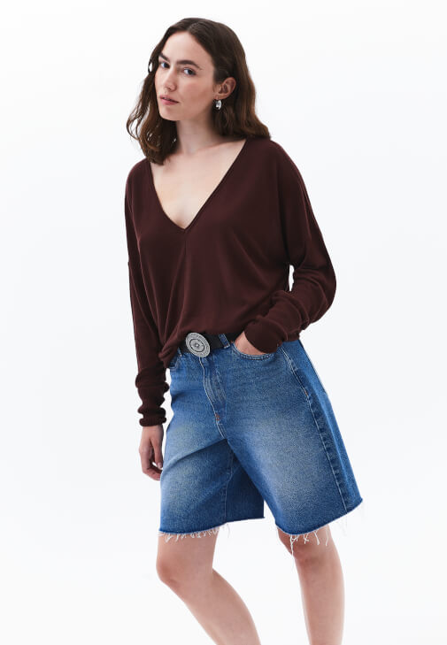 Kahverengi V Yaka Kazak