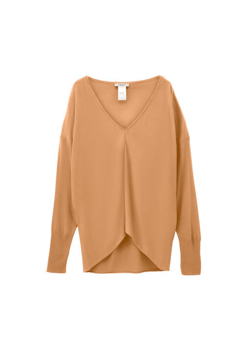 V Yaka Triko Kazak ve Bol Paça Pantolon Kombini