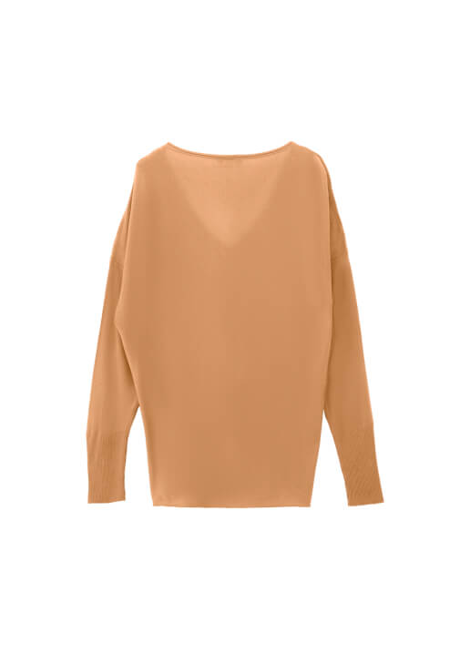 V Yaka Triko Kazak ve Bol Paça Pantolon Kombini