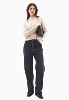 Bayan Bej Yüksek Yaka Oversize Tişört